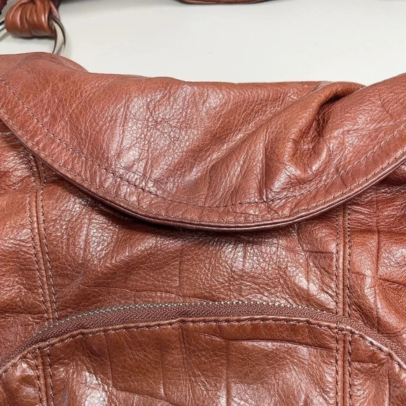 B. MAKOWSKY  | CROC LEATHER SATCHEL BOHO SHOULDER BAG - Picture 6 of 13